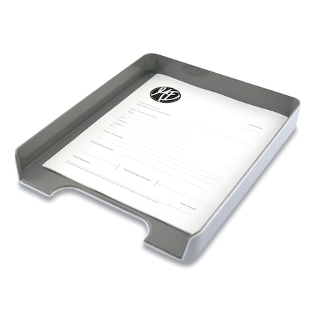 Advantus Fusion Letter Tray, 1 Section, Letter Size Files, 12.63 x 10 x 1.75, White/Gray 37522